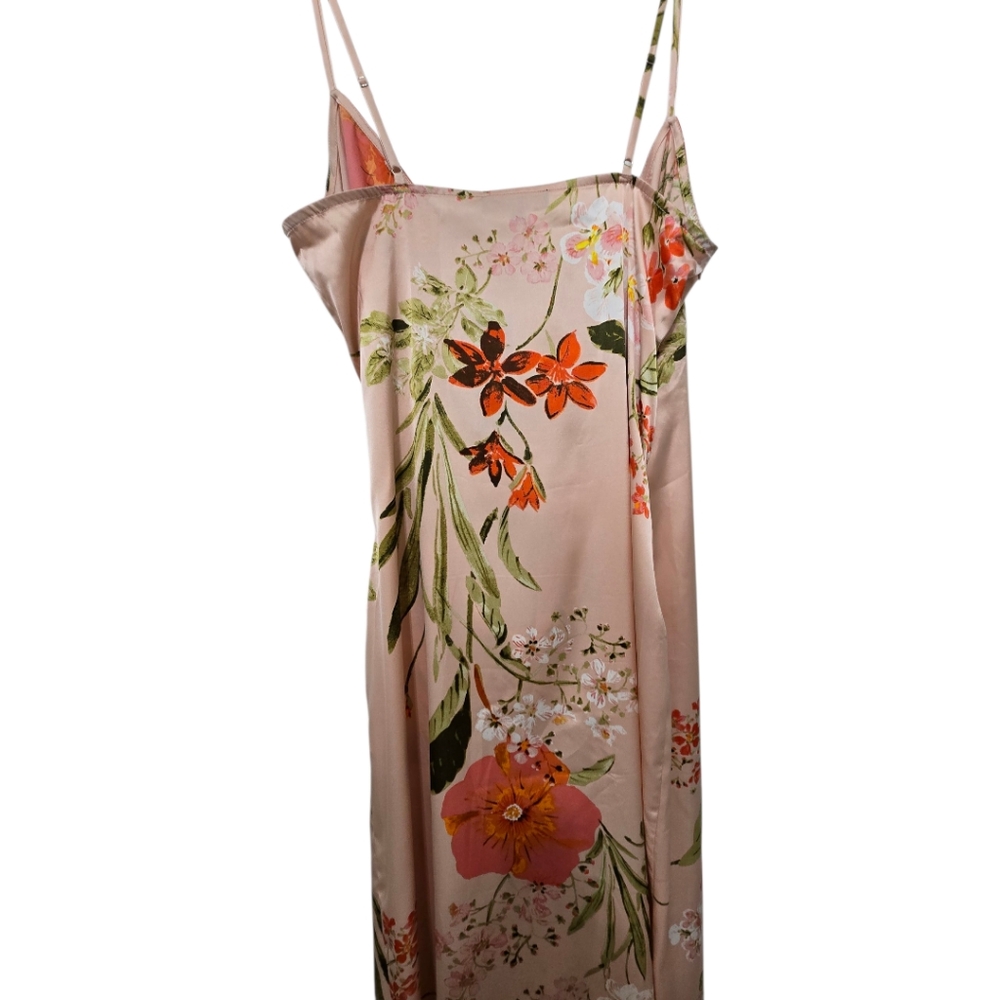 Lulus Remarkable Entrance Floral Print Satin Dress Spring Size Large Pink NWT - Picture 11 of 13